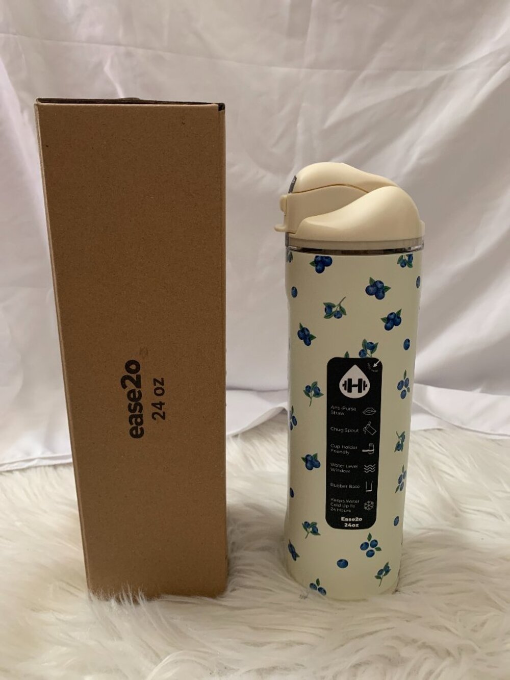HYDROJUG Freshly Picked Blueberry Ease2o 24 Oz Stainless Steel Water Bottle